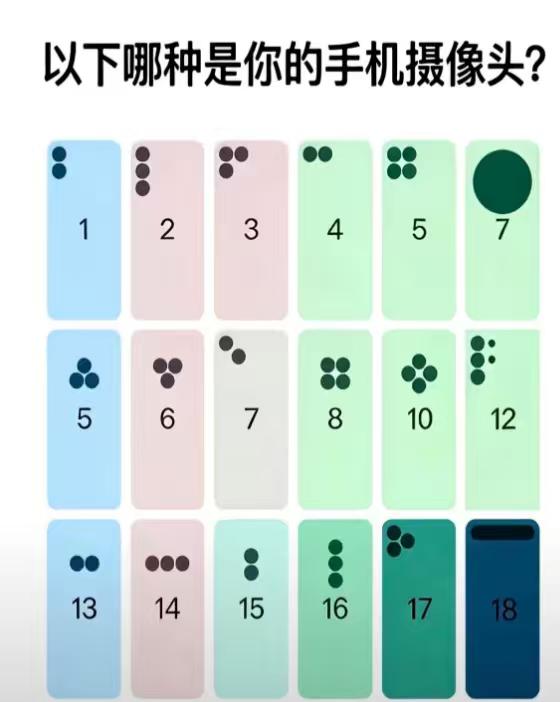 绝了！手机摄像头排列大赏，18款造型看花眼，快来对号入座
 
家人们谁懂啊！现在