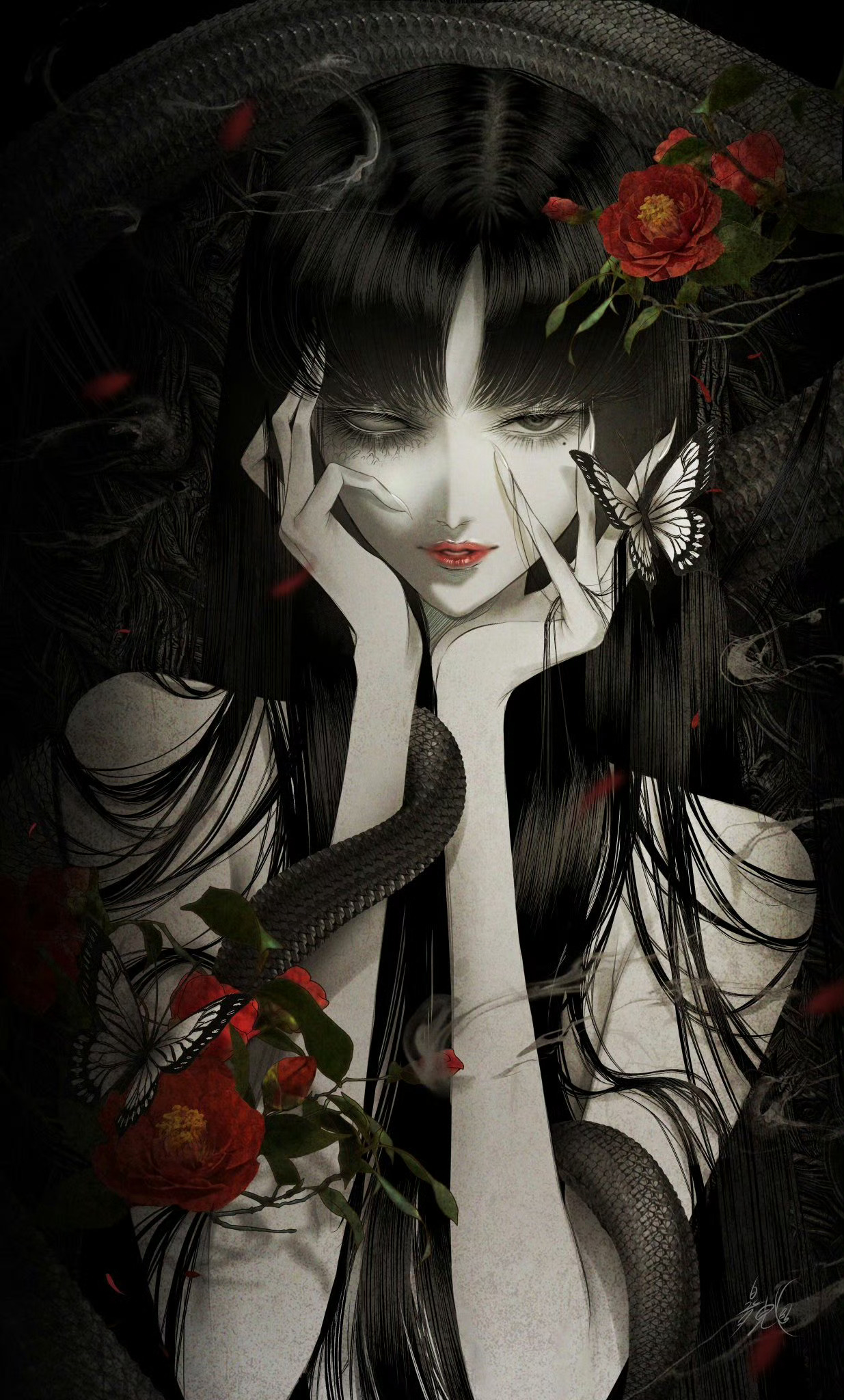 近日又被富江的美貌给吸引了伊藤润二你真的这个（画师:皐月惠） 