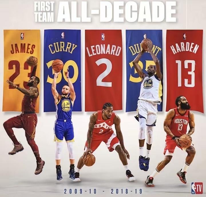 搞笑！美媒评选10到18赛季NBA的一阵阵容！
詹姆斯:凭什么我在边边，伦纳德可