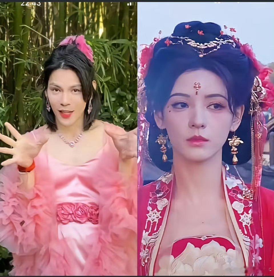 向佐女装撞脸张予曦 ，一个大美女你说她跟谁像？ 