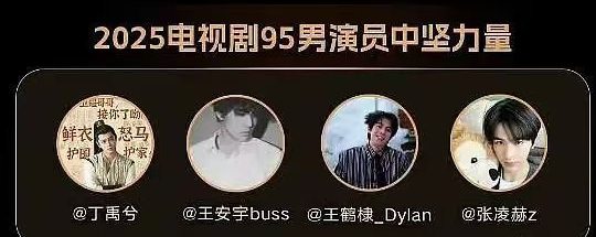媒体选出的四大95男演员丁禹兮王安宇王鹤棣张凌赫95生中坚力量王鹤棣、王安宇、丁