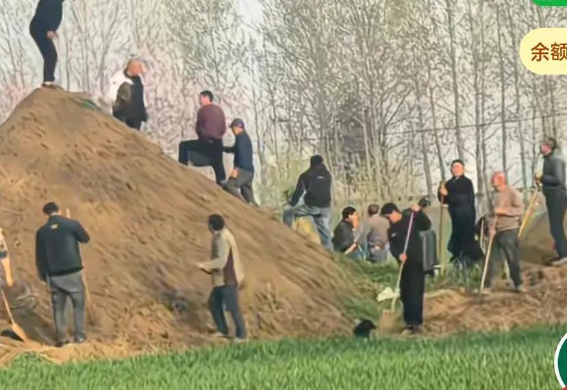 明节扫墓家里添土，一大一小两座坟并排而立，这坟头弄的也太大了。
网友说，这么大的