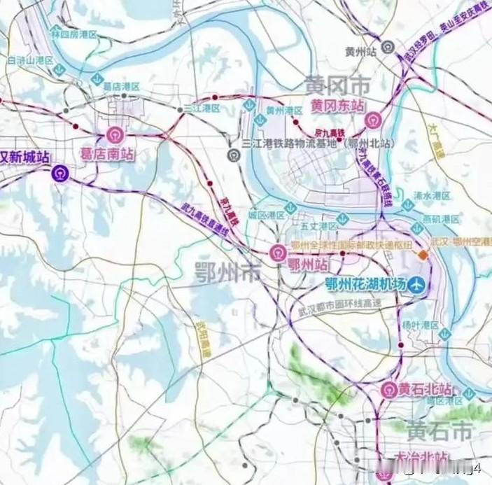 鄂州十五五铁路规划，建成花湖机场货运铁路，建设武汉新城高铁站，预留京九铁路联络线