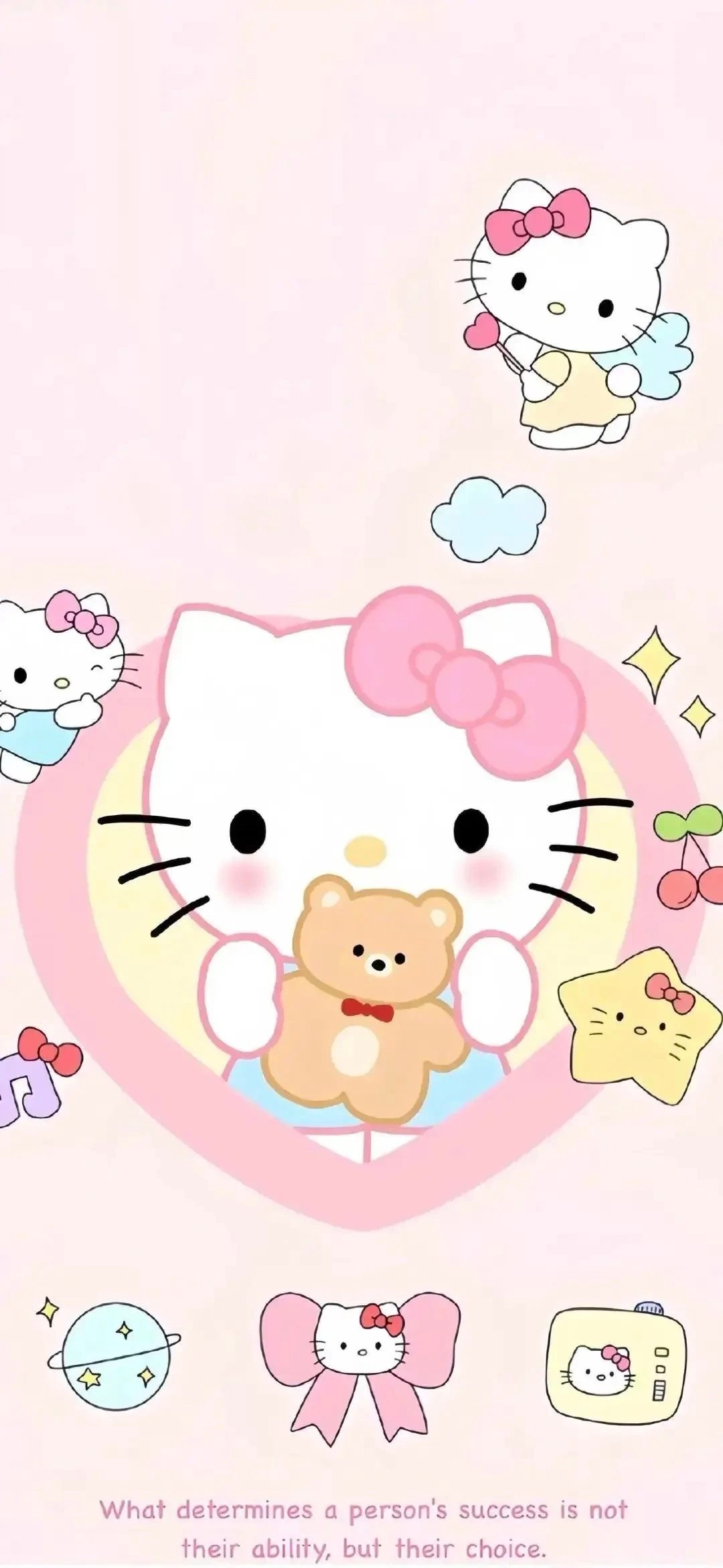 动漫壁纸｜hello kitty手机粉色壁纸 