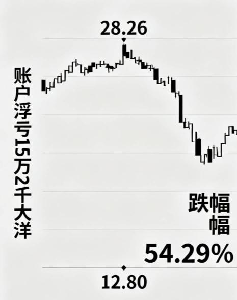 这票从14.72一路飙升到28.26，几乎翻了个倍。一位股民心一横，在28块整买