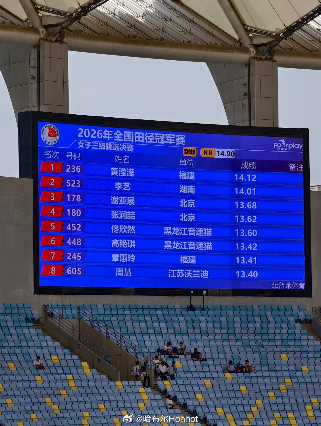 黄滢滢PB达标亚运夺冠，李艺也跳过了14米田径田径说一哈你不知道的田径故事
