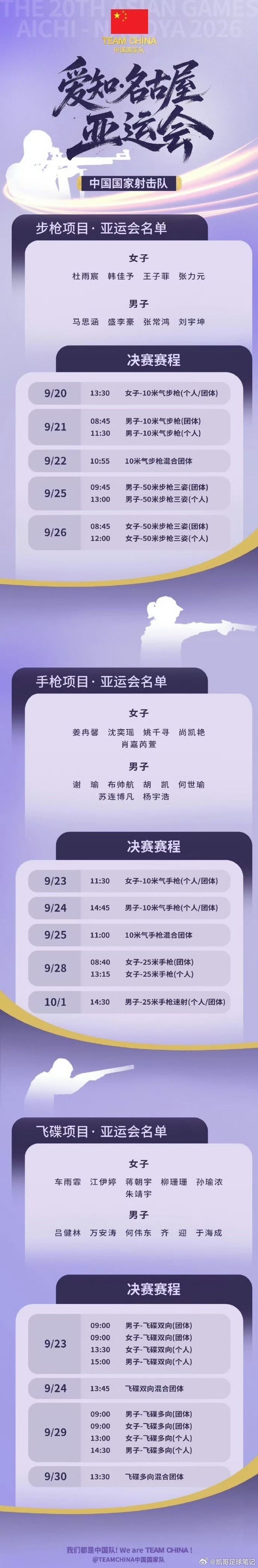 中国射击队因酒店远不参加亚运开幕式虽略显遗憾，但也完全能够理解。射击队驻地距离开