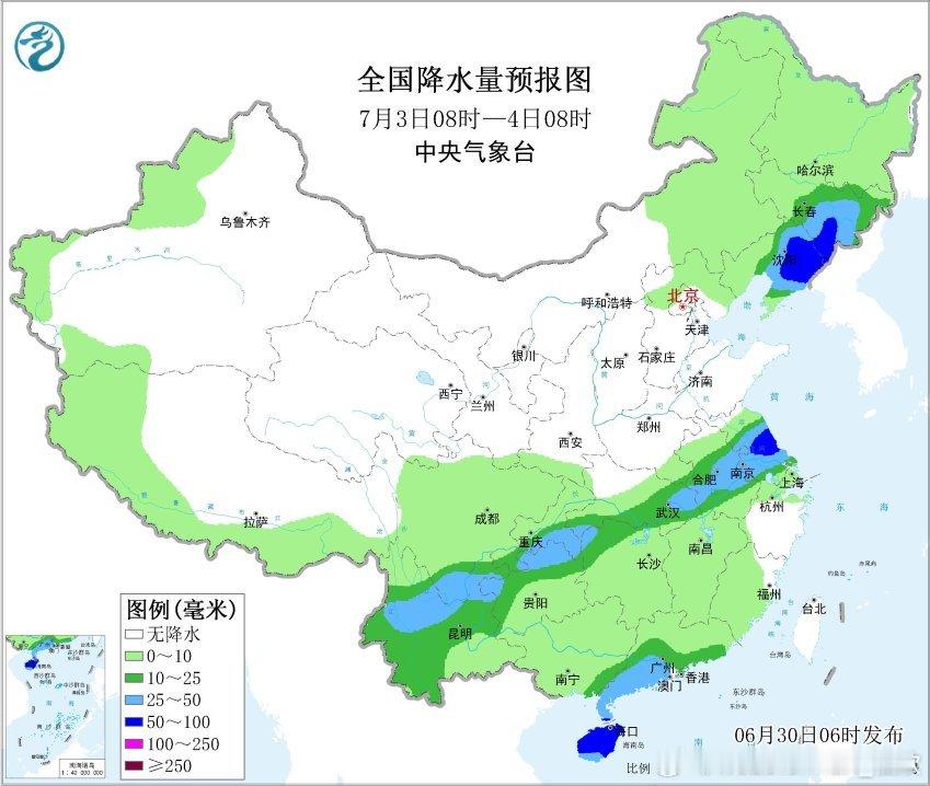 【强降雨】昨天到今晨，主雨带西段维持在云南广西贵州一带，主雨带东段北抬到江西北部