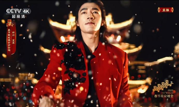 此沙央视春晚怼脸镜头 本来在低头吃年夜饭，听到马蹄声一抬头就被此沙帅晕了！白马驰