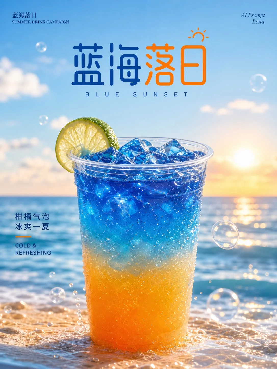 推荐！GPT-img2夏日茶饮海报提示词为了方便大家直接复用，我把饮品主体、配色