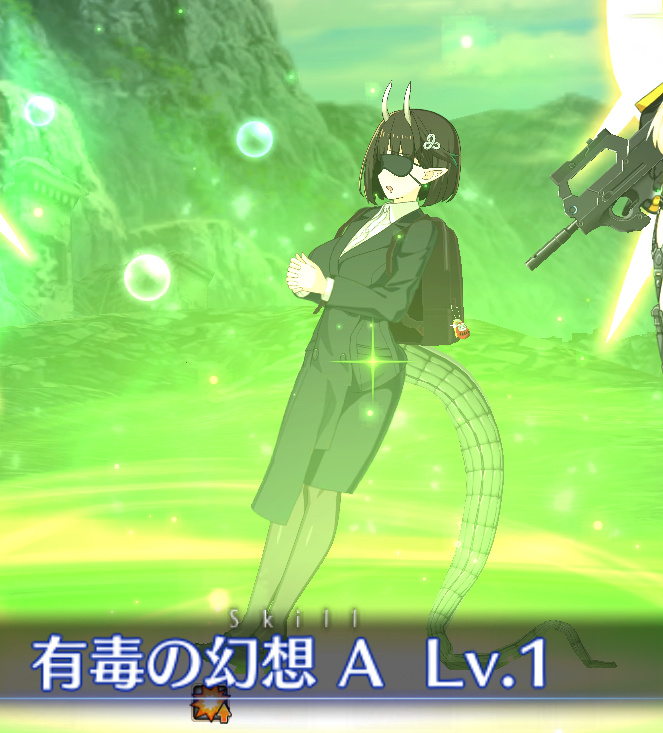 比修内的技能动作里，有一个是用尾巴撑着打盹语音：“职业的社会人士，就是这么休息的