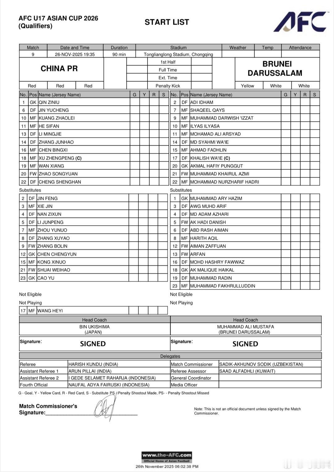 国少u17亚洲杯国足 10个起步？