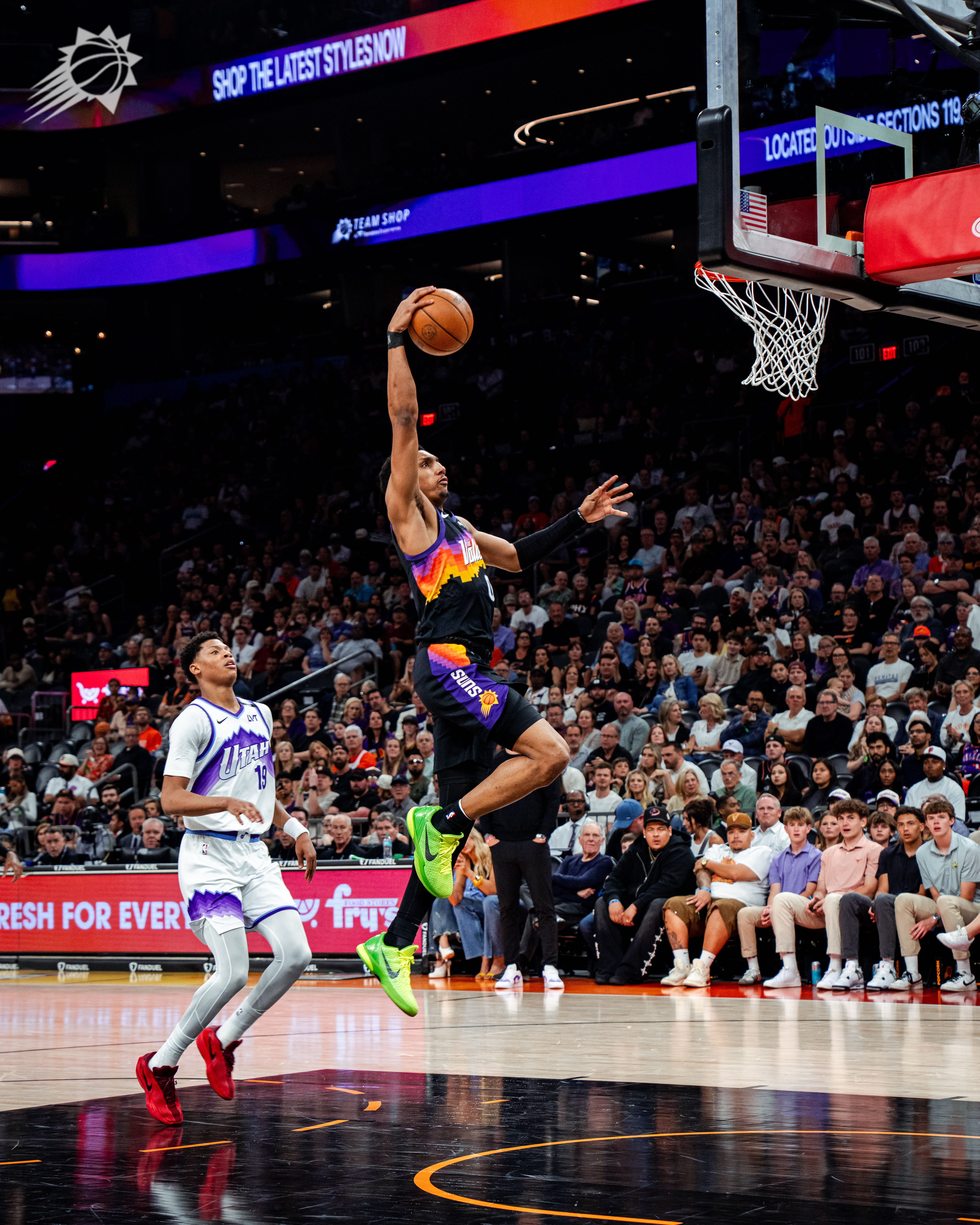 本场邓恩表现出色✨拿到9分8篮板2助攻2抢断！菲尼克斯太阳 ｜旭日东升 ｜爵士v