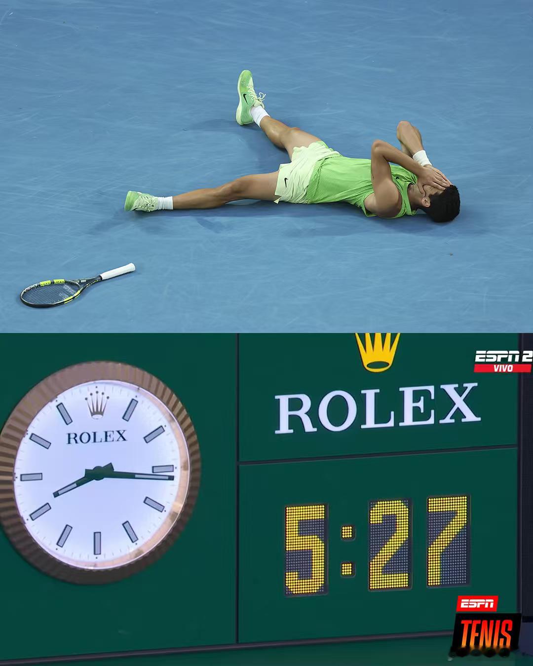 由于前面阿尔卡拉斯vs兹维列夫 这场打得实在太长，直接覆盖了下午茶时间，所以刚才