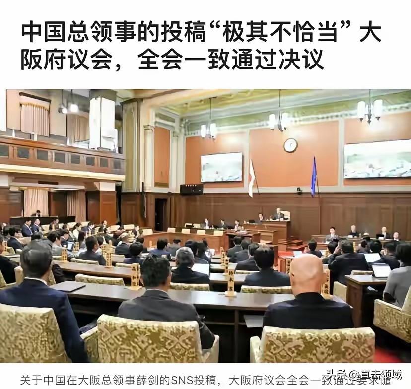 大阪府议会竟通过所谓“谴责决议”，对中国外交官进行无端攻击，这场政治闹剧背后暴露