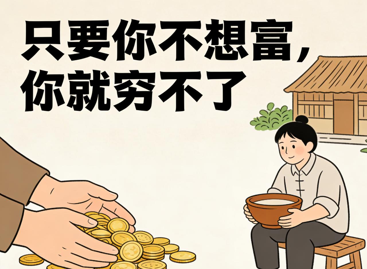 只要你不想富，你就穷不了
 
很多人天天喊着要逆袭、要暴富，焦虑得睡不着，却在行