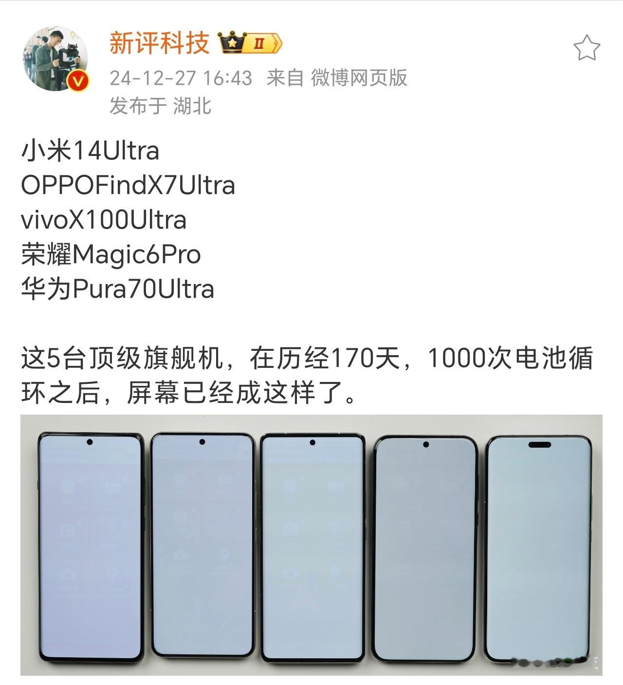 170天，1000次电池循环，太牛了。个人觉得肉眼可见屏幕表现最好的是Magic
