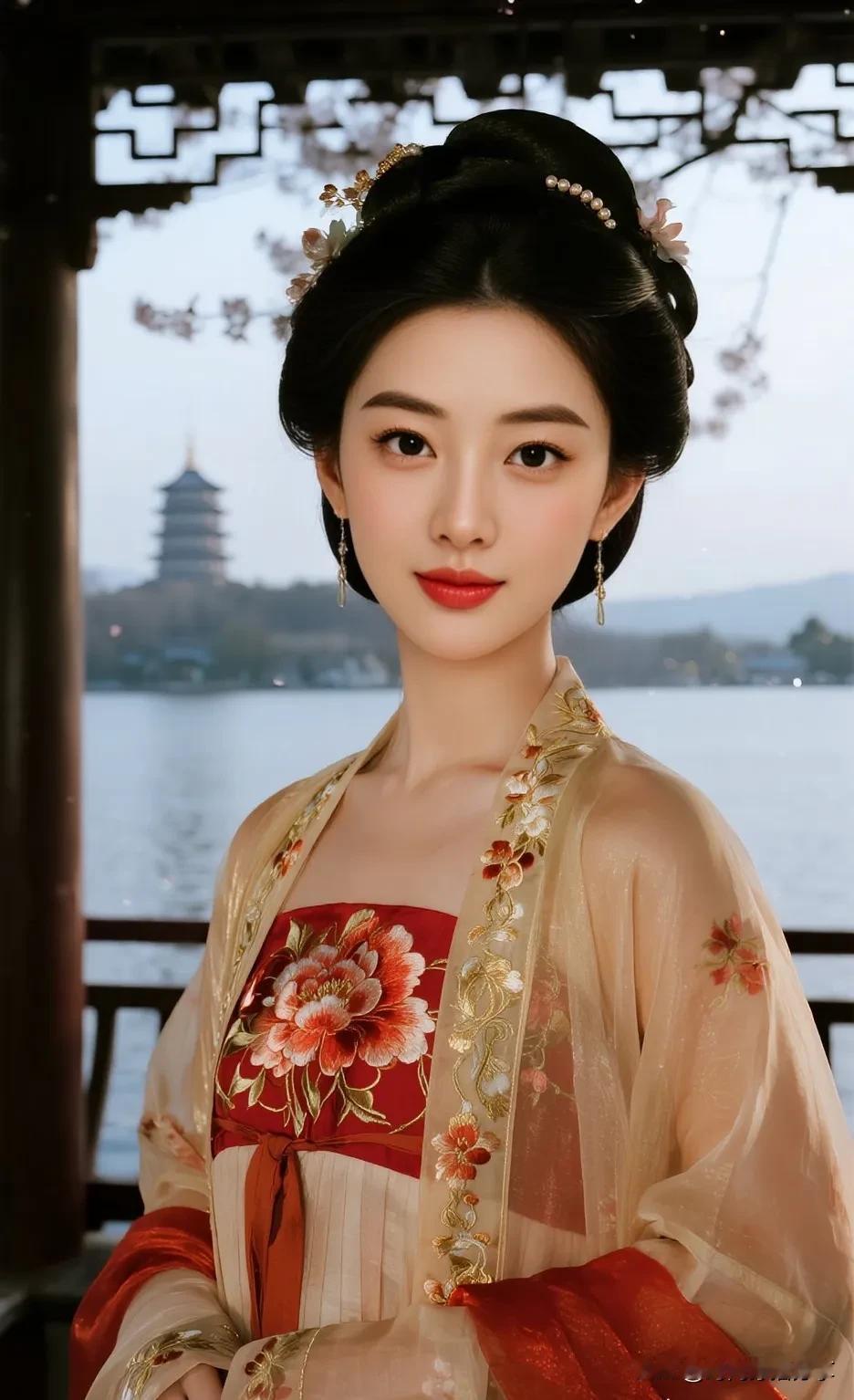 这位小姐姐穿着古装，好美！