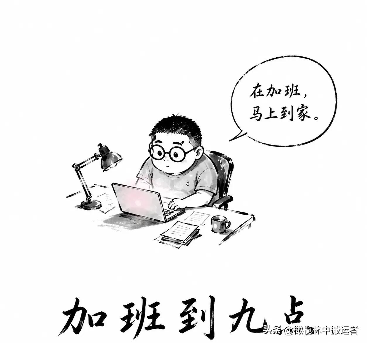 趣味漫画：：加班到九点，我给老婆发消息：“在加班，马上到家。”老婆秒回：“发个定