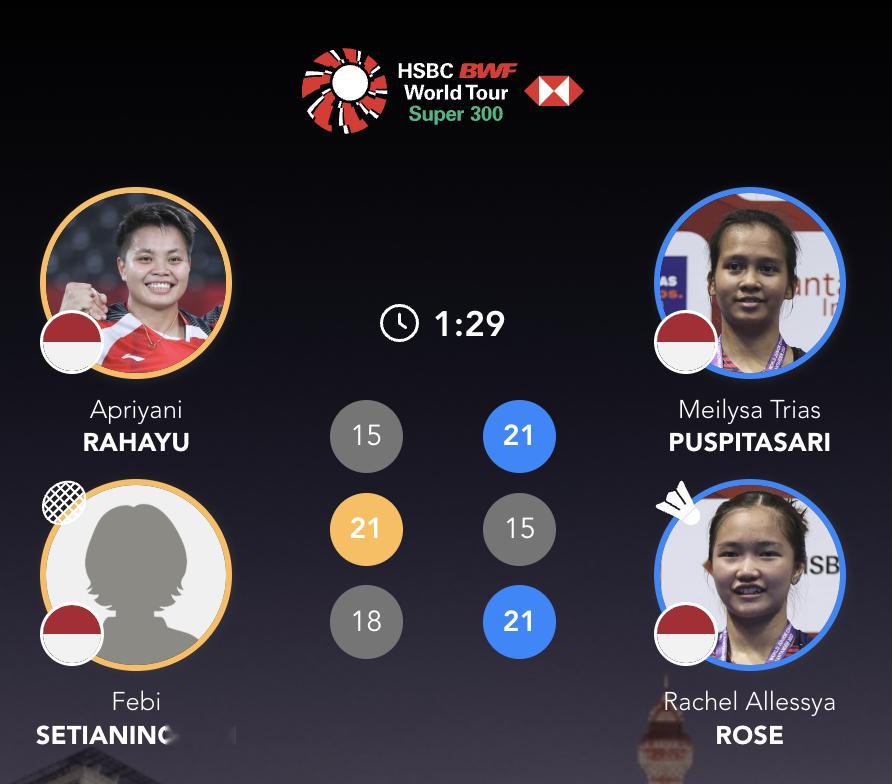【⏰89分钟】梅丽莎/阿莱西娅🇮🇩 21-15、15-21、21-18 🇮