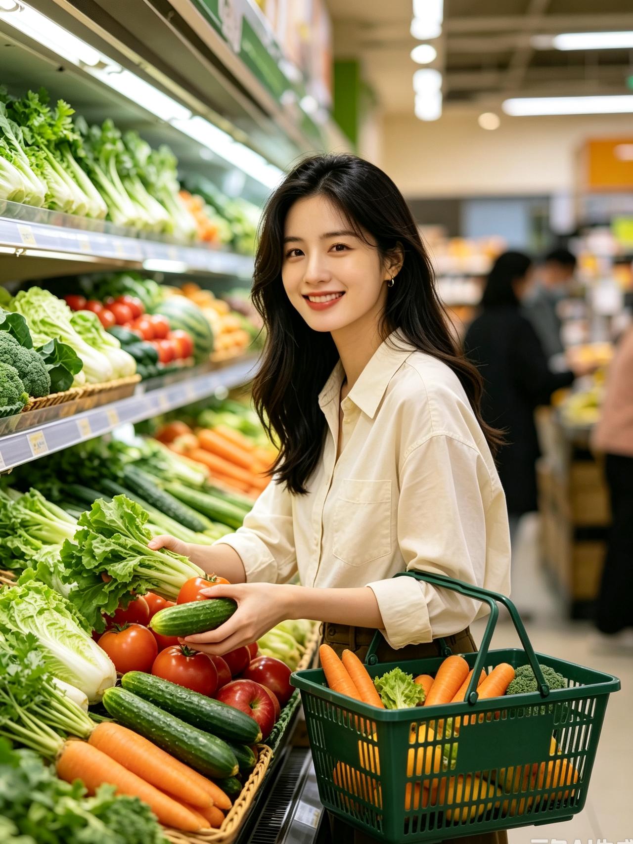 超市大促销，里面的瓜果蔬菜、生鲜肉类，价格真是太便宜了，这样靠低价引流，真的能赚