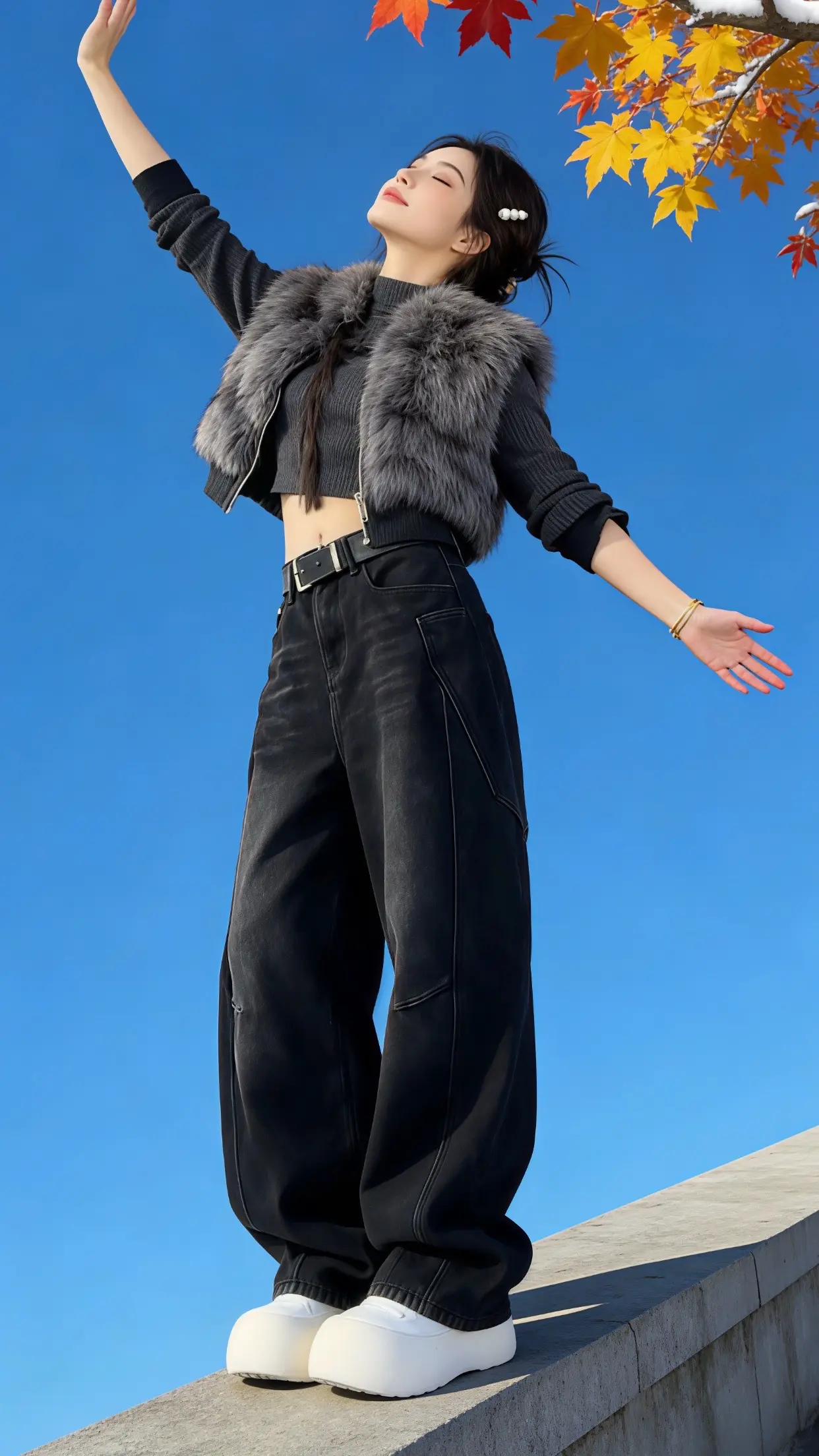 阔腿牛仔裤 显高显瘦显腿长 这也太好看了 穿出自己的风格 过年穿什么