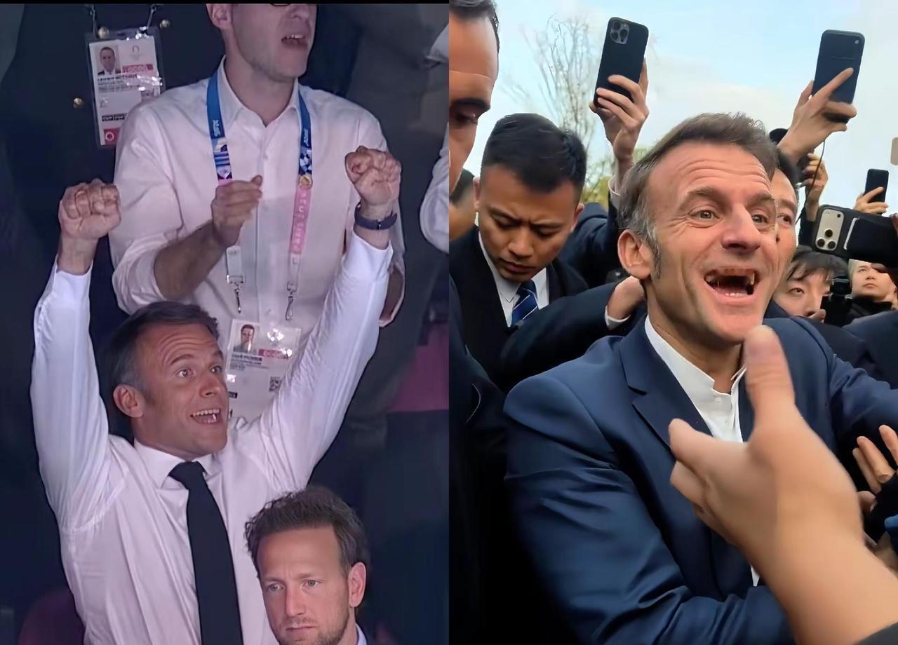 他笑得那么灿烂，  
是踢球太疯，还是见人太甜？
这笑容，藏着多少外交玄机？
2