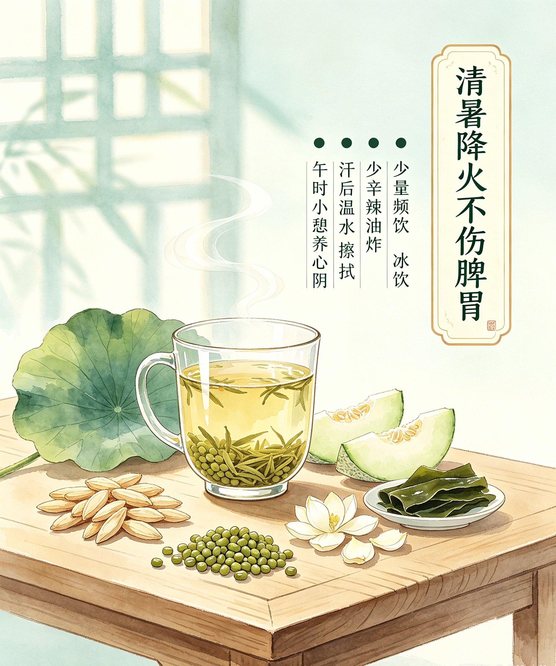 久处高温环境中医清暑降火调理方案长期高温环境易致暑热侵体、心火胃火上浮、气阴耗伤