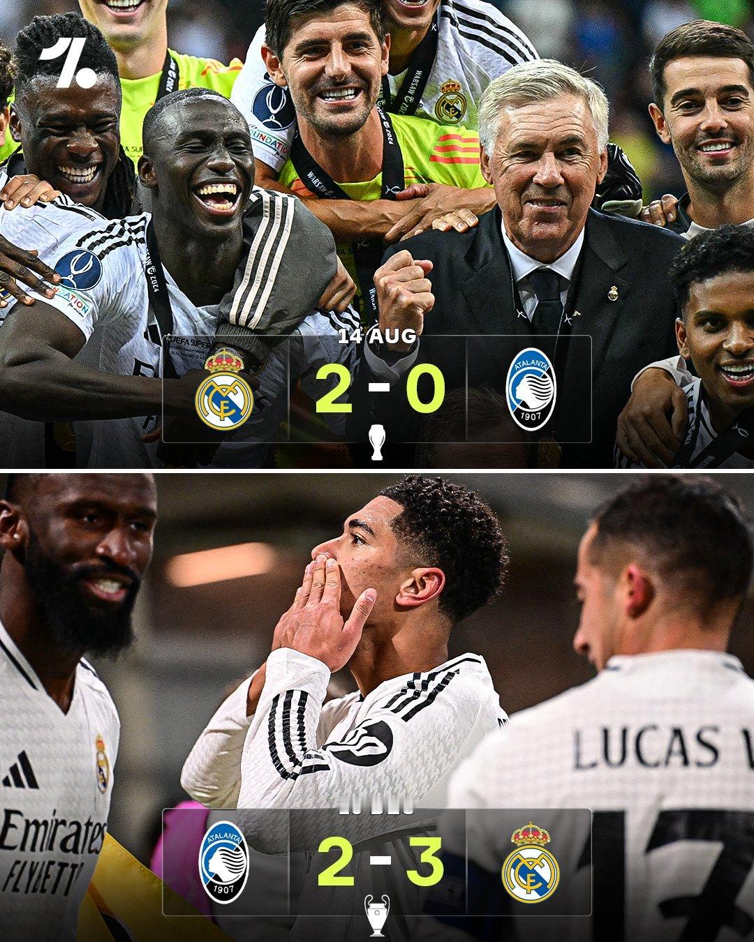 从超级杯到欧冠，皇马在单赛季中2次击败亚特兰大。本赛季亚特兰大状态真的好，过去刚