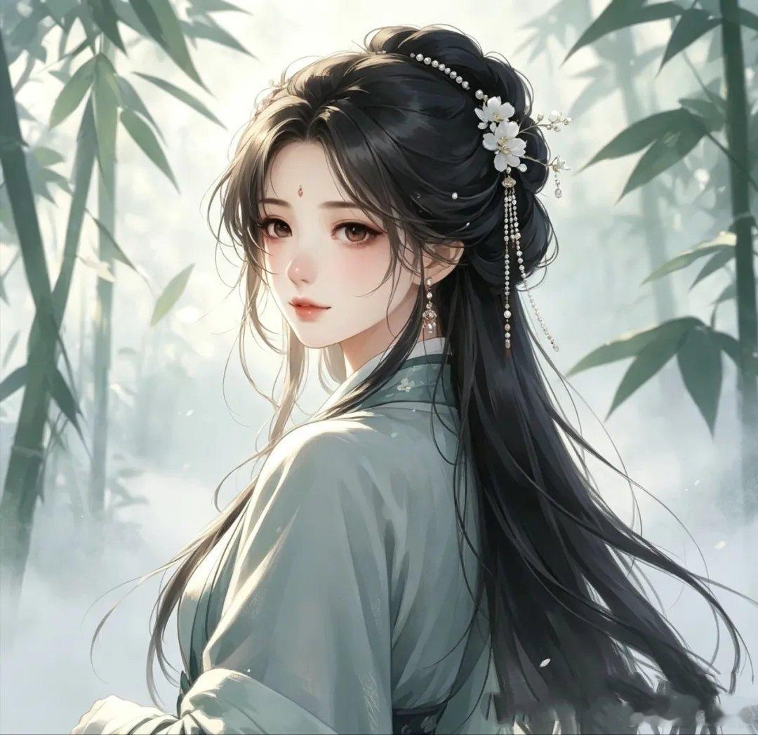 插画古风闺蜜头像 