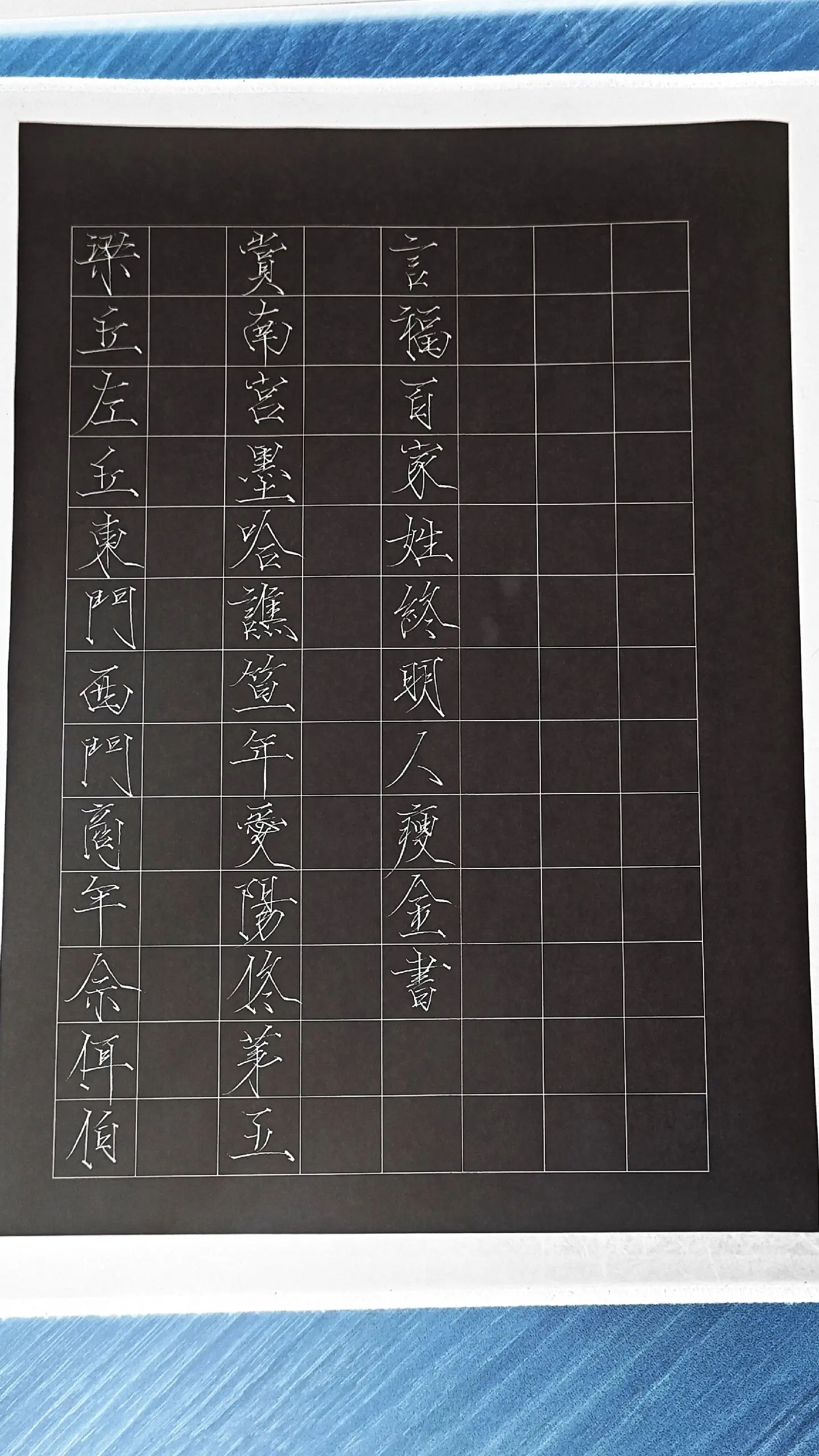 硬笔瘦金：百家姓。