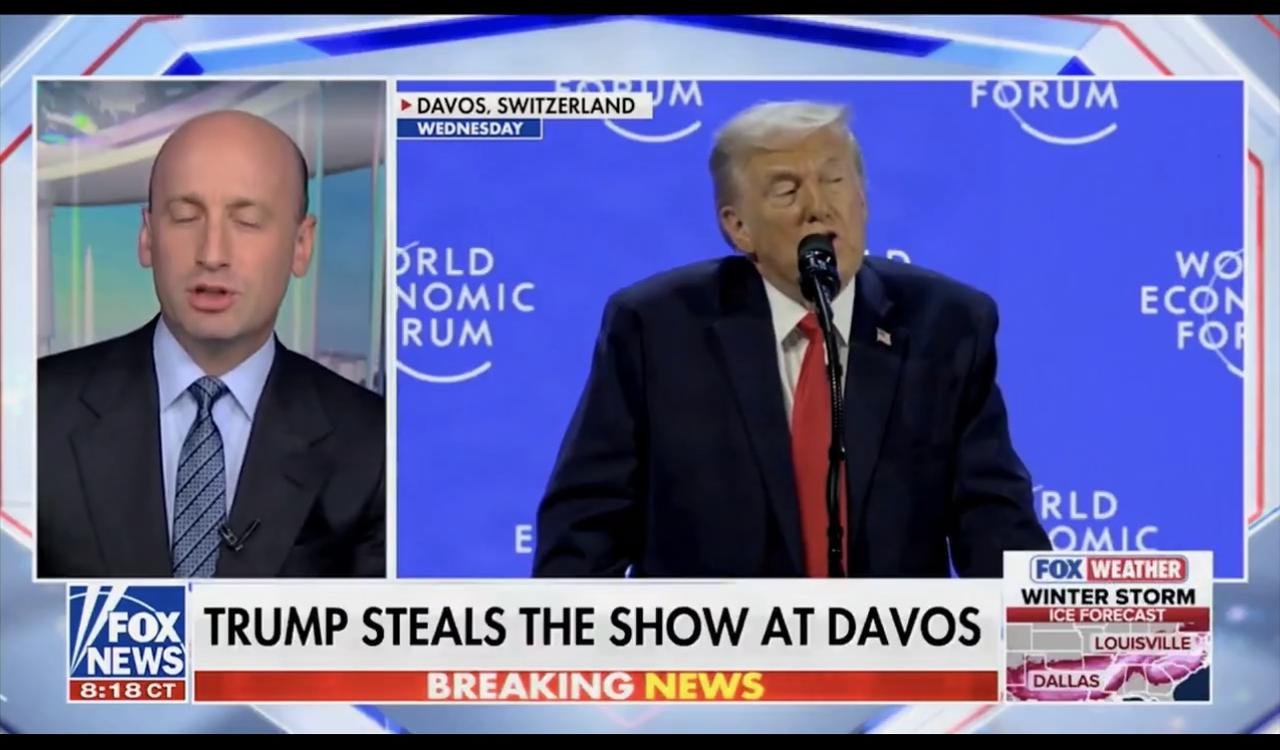 美国白宫副幕僚长斯蒂芬.米勒StephenM说特朗普的“达沃斯之行是一次外交和政