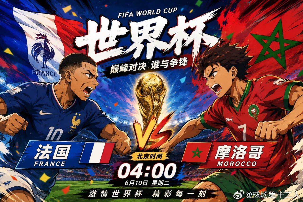 凌晨04:00，世界杯半决赛正式打响！⚽️法国再度向决赛发起冲击，豪华阵容搭配丰