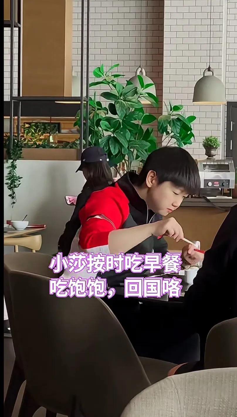 小莎的早餐时光，吃饱饱，回家咯！沙宝这孩子真不容易  小小年纪这么能吃苦，为国拼