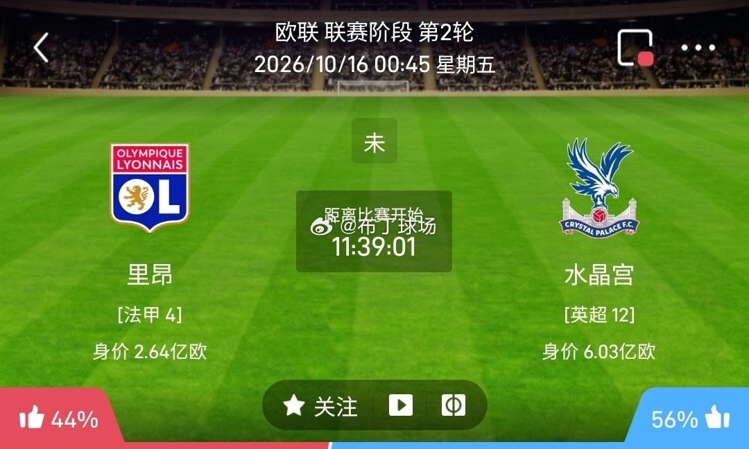 里昂 vs 水晶宫里昂利好：主场战斗力强悍，中场传导流畅，攻防转换节奏快，主场氛