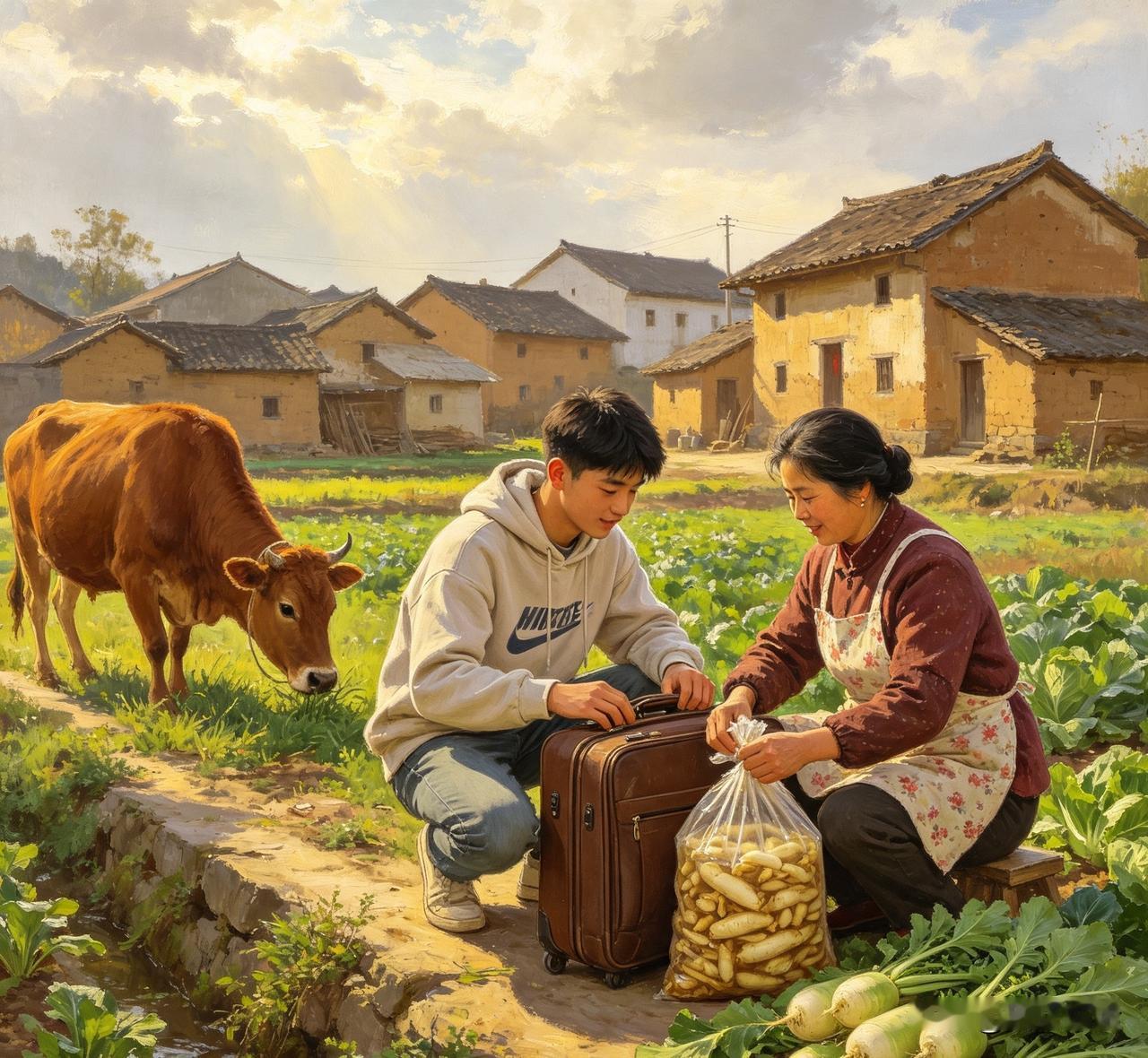 今天，我和小孩谈心，
突然想到我的妈妈，教育我们用心良苦，情不自禁，潸然泪下。