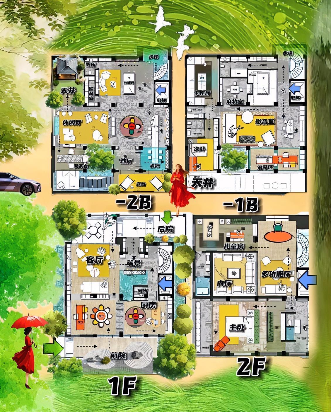 你想，站在门头俯望20㎡天井花园，忽然懂了，通过努力终于过上了我小时候就拥有的生