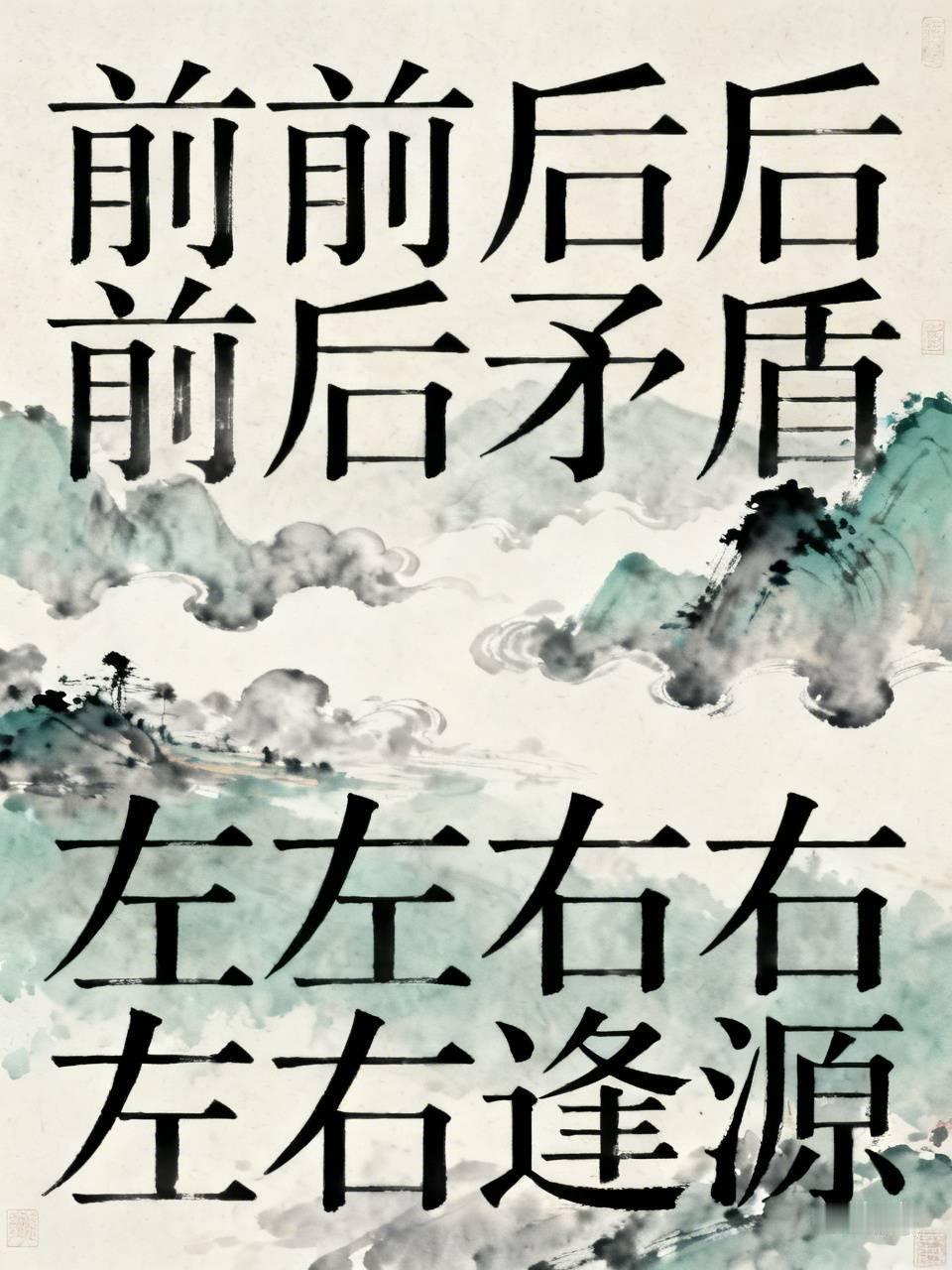 下联：左左右右左右逢源。