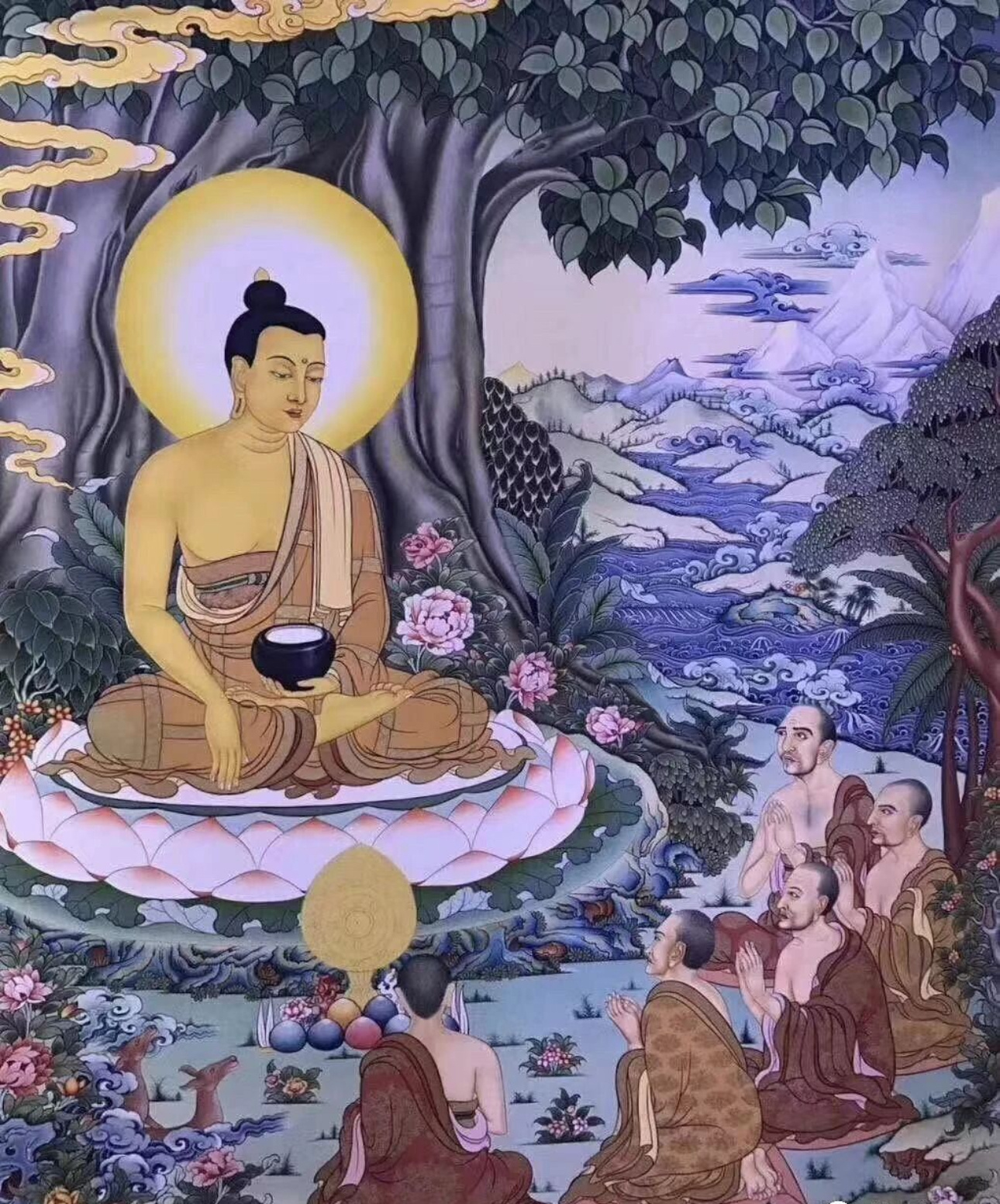 今天是公历7月18日，藏历6月4日是佛祖成佛49天过后弟一初转四谛法轮的大节日，