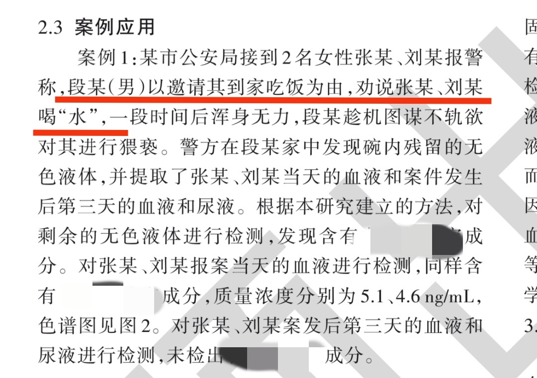 某重点实验室为了服务实战，刚研发了简易的检测某“迷奸药”成分方法。他们的工作提醒