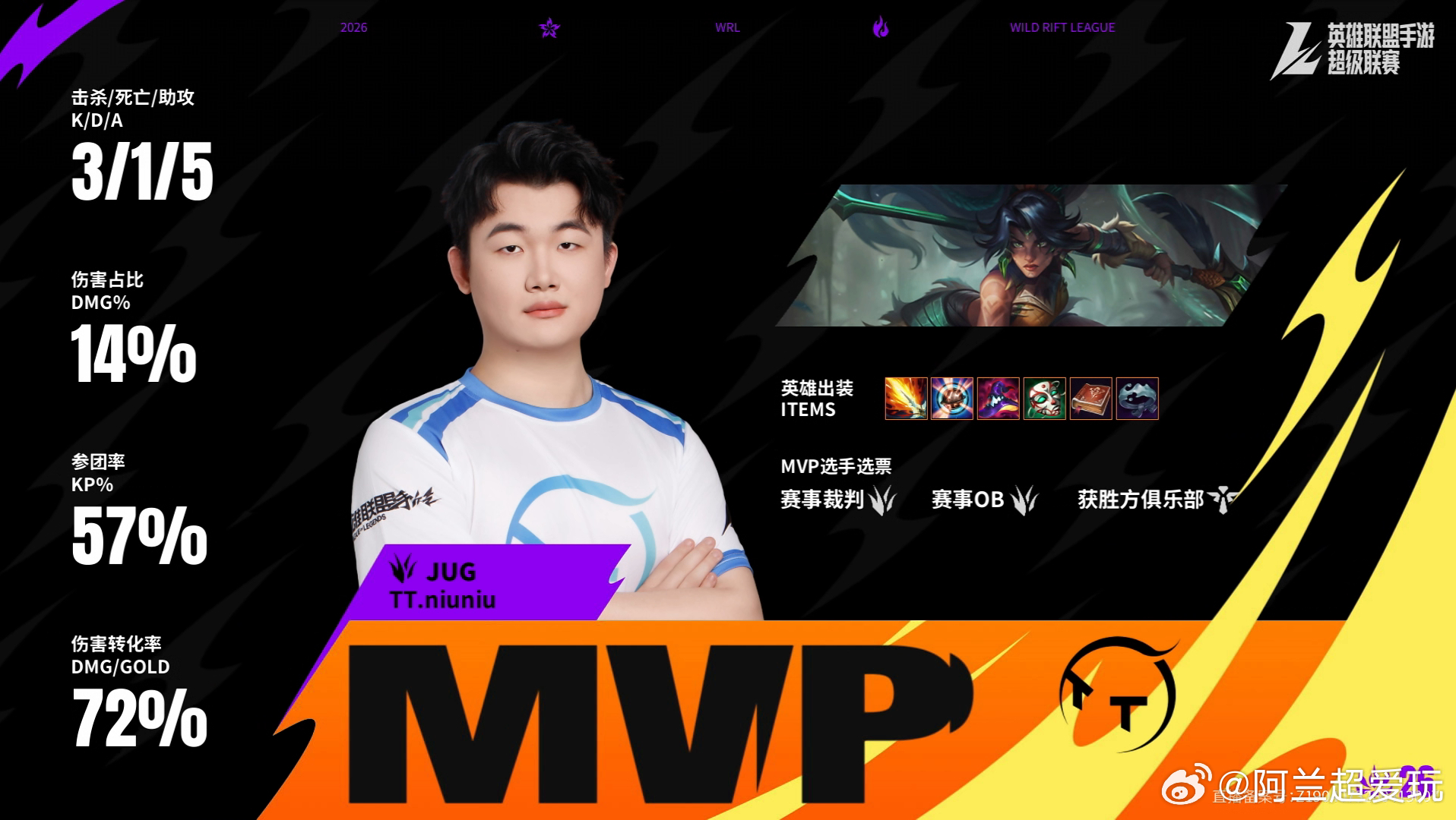2026WRL夏季赛 第一局：SS1 0-1 TT本局MVP：TT.niuniu