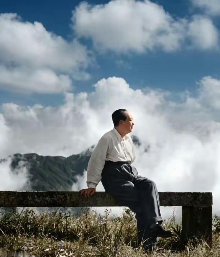 我非常欣赏伟大领袖毛主席这幅照片，这幅照片使我想起了毛主席在率领中央红军长征途中