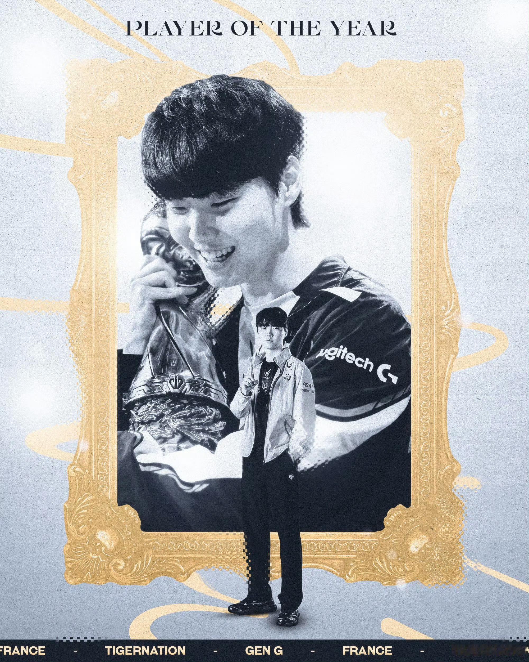 Gen.G战队官推：🏆Chovy当选年度最佳选手！昨天，Chovy 被Leag