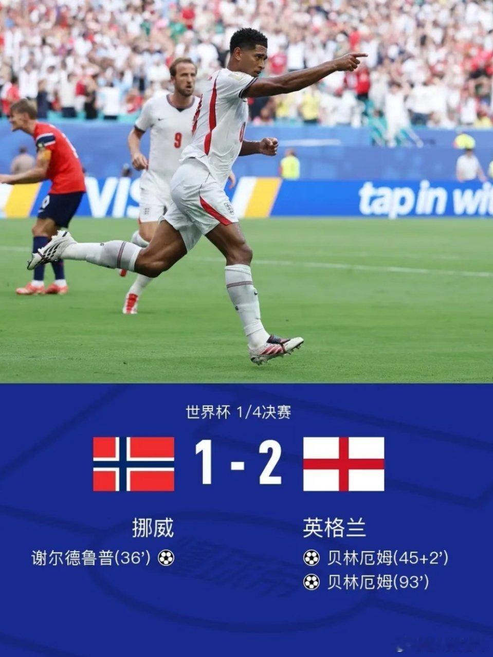 挪威1-2英格兰！再见！哈兰德！挪威1比2英格兰世界杯 1/4决赛，挪威对阵英格