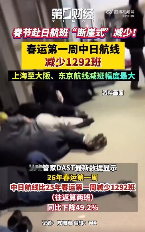 非要去日本旅游不可吗？
看新闻，往返日本航班量比去年春运同期下降约49%，还不到