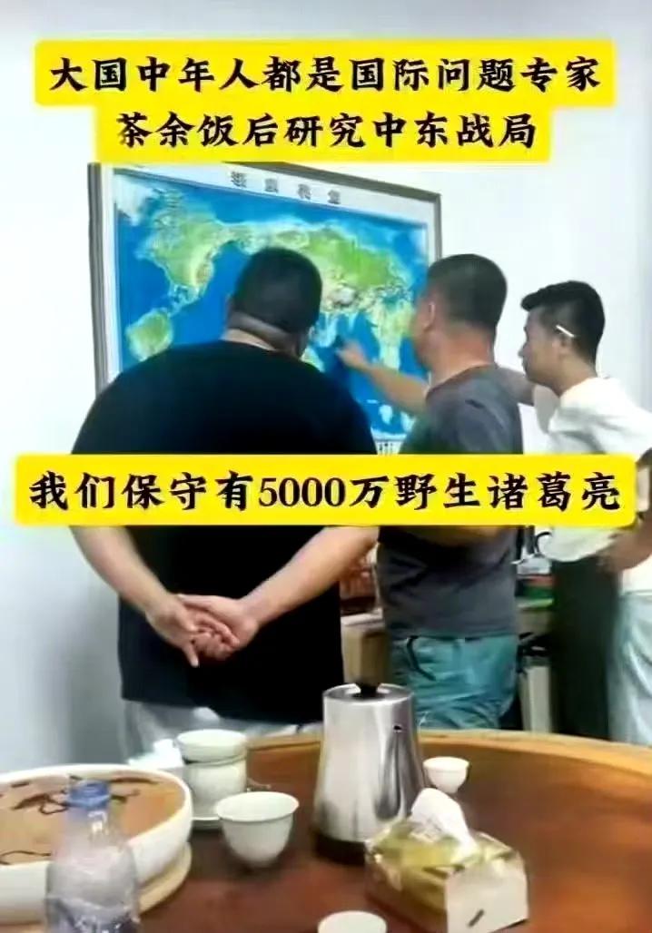 “我国的中年人都是国际问题专家，茶余饭后研究中东战局，我们保守估计有5000万野