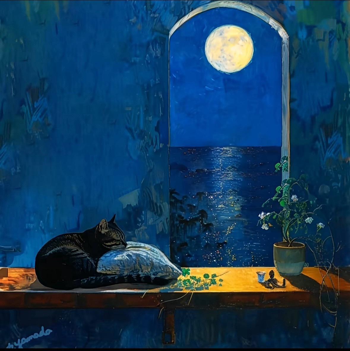 温柔的夜，忧伤的，惆怅的，孤独又宁静的夜……     知名插画师山田薰的作品！真