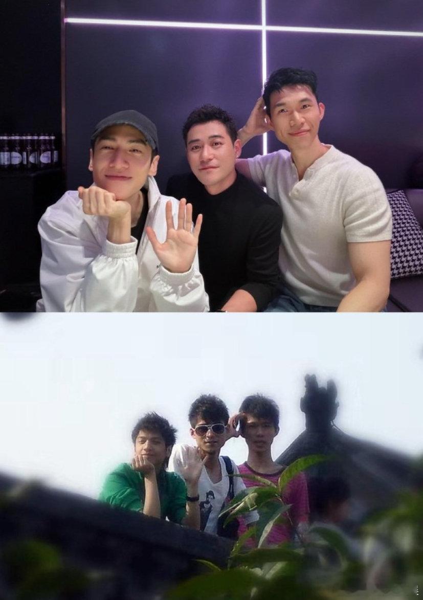 罗云熙和同学复刻之前的合照 罗云熙和同学复刻20年前合照，三人摆出和当时一模一样