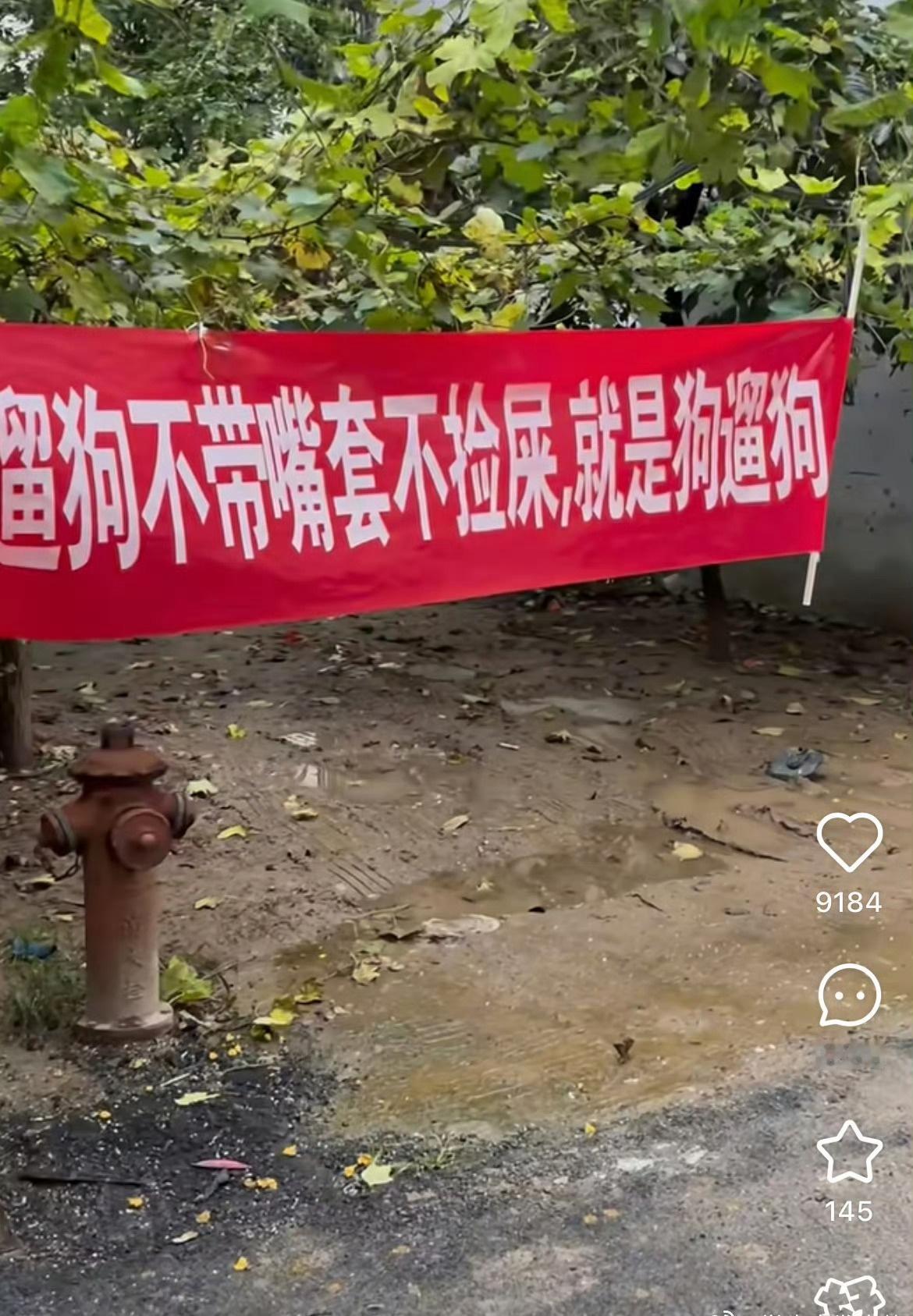小区的条幅惹争议 ​