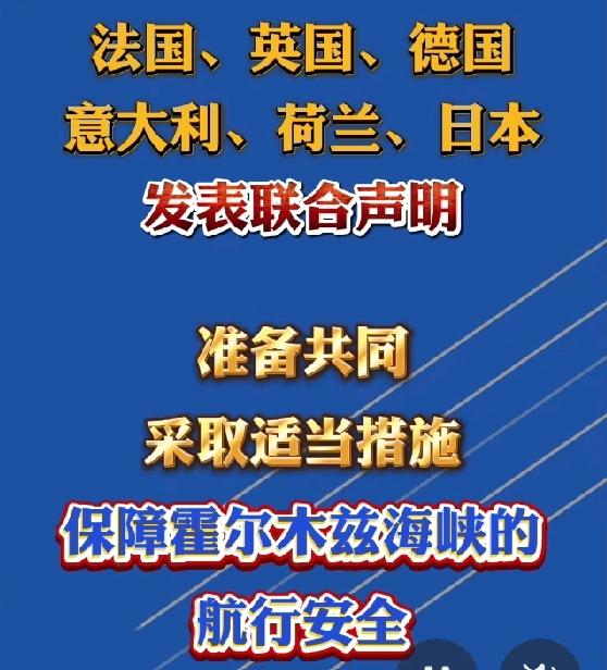 法德日英意荷突然改口，表态准备参与霍尔木兹海峡护航
 
此前，美国总统特朗普多次
